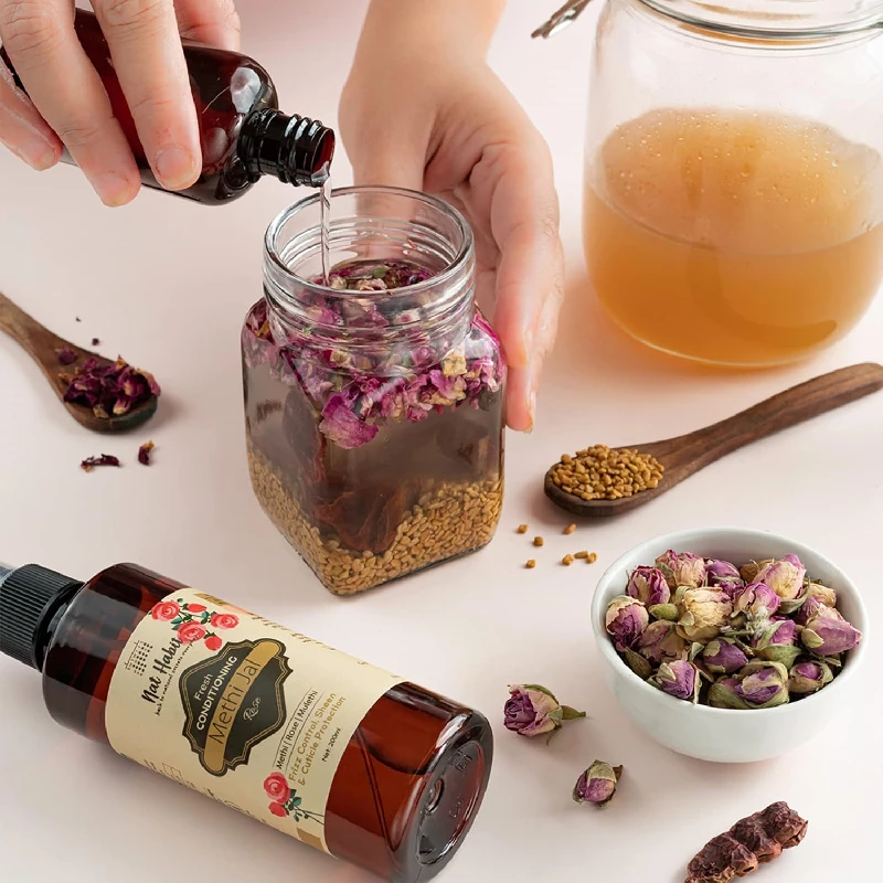 Nat Habit Rose Conditioning Methi Jal -Hair Serum, 200 ml-3.webp